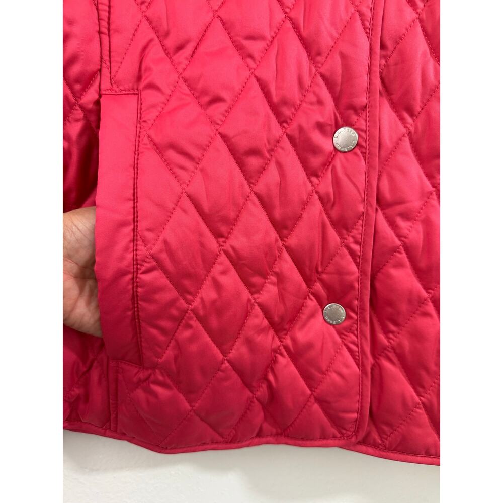 LL Bean Quilted Jacket Snap Front Pink Plaid Lined Sz S Preppy Outdoors Gorpcore - Picture 6 of 8